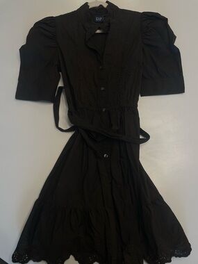 GAP Brown Dress with Puff Sleeves